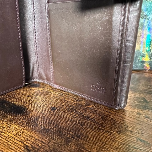 Authentic Gucci Brown Leather Embossed Long Wallet - Picture 7 of 10